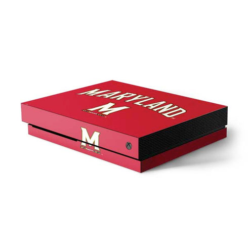 University of Maryland Collegiate Text Red Xbox One Skins